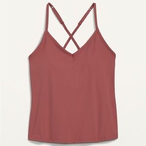 Old Navy | PowerSoft Strappy Tank Top in English Ivy (Dusty Pink)